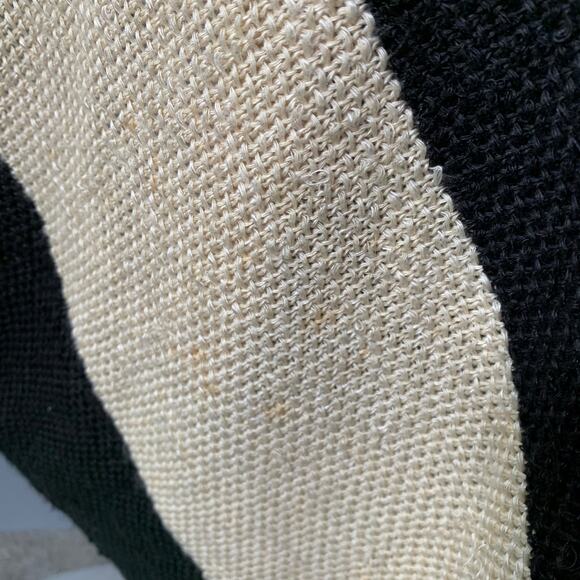 RALPH LAUREN Size M/L Black Beige Linen Silk Color Block Cardigan - Picture 7 of 12